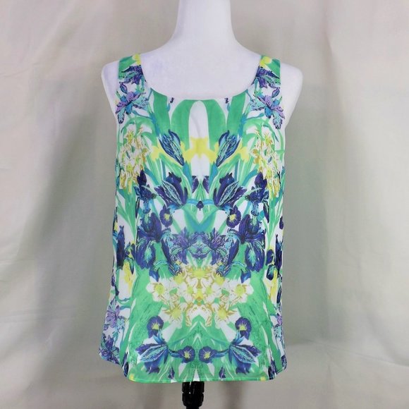 Betsey Johnson Tops - Betsey Johnson Exotic Design Print Sheer w Lining Semi-Fit Sleeveless Tank Top 4